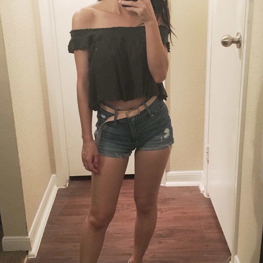 off-the-shoulder crop top